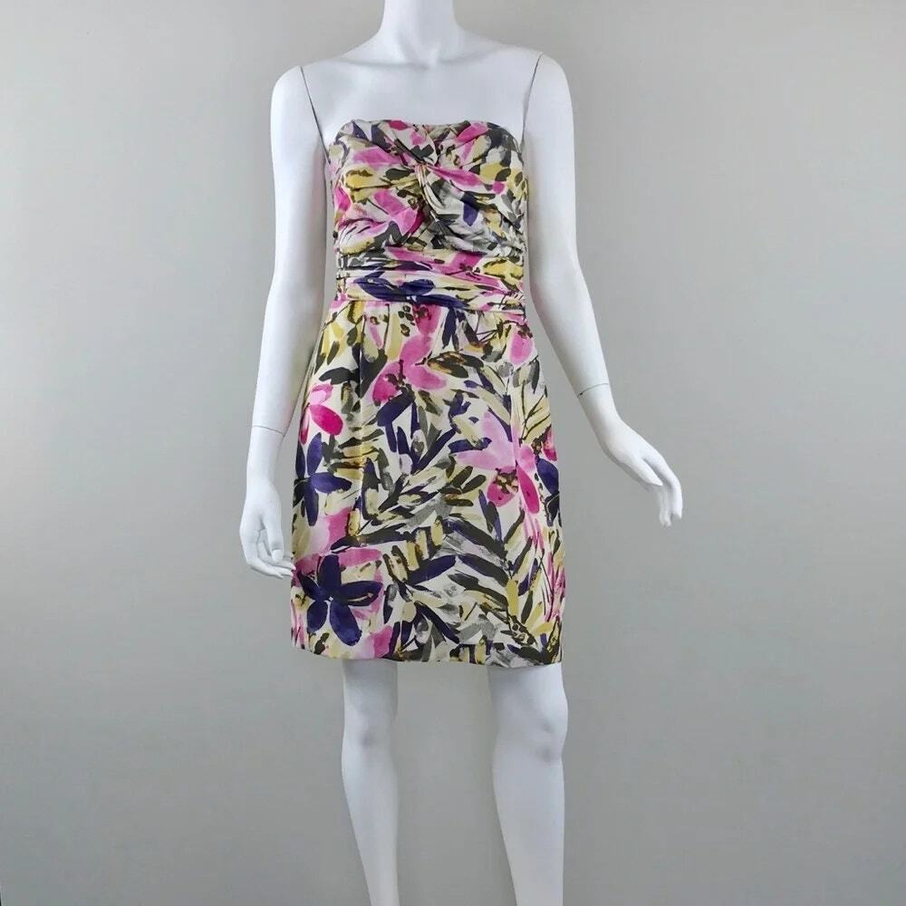 Banana Republic Floral Mini Dress in Pink, Green & Navy - Picture 3 of 8